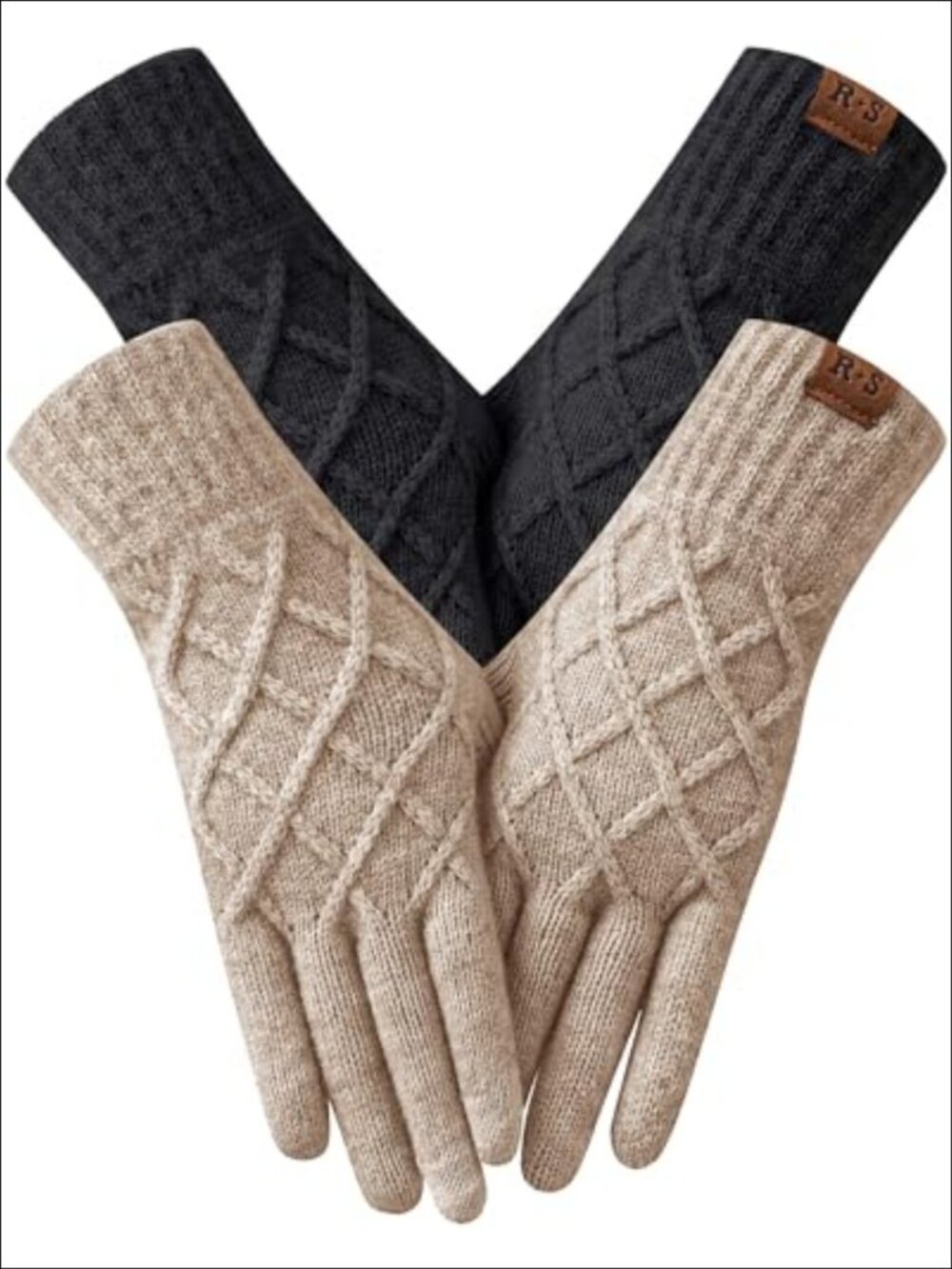 Touchscreen Winter Gloves Thermal Knit Acrylic Lining Warm Cold Weather